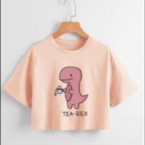 Cropped Dinosaur Graphic Tee